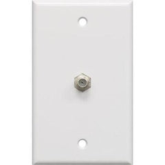 Coaxial F-Type 1-Gang Wallplate - Single Jack Adapter - White