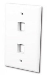 TechCraft Double Keystone Jack Flush Wallplate - Bright White