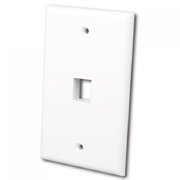 TechCraft Single Keystone Jack Flush Wallplate - Bright White, Wallplates, TechCraft - TiGuyCo Plus