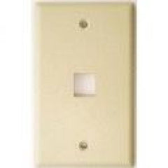 TechCraft Single Keystone Jack Flush Wallplate - Ivory