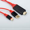 Type-C (USB-C 3.1) to HDMI HDTV TV Adapter USB Cable 1080P - Red & Black