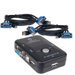 USB 2.0 - 2-Port Manual KVM Switch with 2 Cable Set