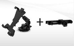 Universal Car Mount Holder Kit for Tablet (Suction Cup and Headrest Holder) - Black