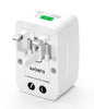 Universal Travel AC Adaptor All in One UK/US/AU/EU/CA Multi Plug - White, Travel Adapters & Converters, Various - TiGuyCo Plus