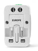 Universal Travel AC Adaptor All in One UK/US/AU/EU/CA Multi Plug - White, Travel Adapters & Converters, Various - TiGuyCo Plus