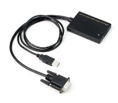 Adaptateur VGA vers HDMI avec audio et alimentation USB - Convertisseur VGA vers HDMI portable 1080P - Noir 