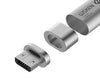 WSKEN Original Mini 1 and Mini 2 - MicroUSB Magnetic Metal Plug Connector for Androids - Silver