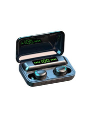 Wireless Earbuds TWS F9-5 Bluetooth 5.0 LED Display Earphones 9D Stereo Sport Music Waterproof Headset - Black