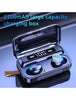 Wireless Earbuds TWS F9-5 Bluetooth 5.0 LED Display Earphones 9D Stereo Sport Music Waterproof Headset - Black