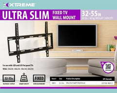 XTREME 32" -55" Ultra Slim Fixed TV Wall Mount - 80lbs (40kg) - VESA 400mm x 400mm - Black - 18015
