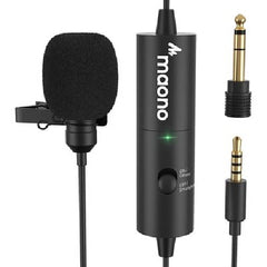 maono Rechargeable Omnidirectional Lapel Microphone - Black